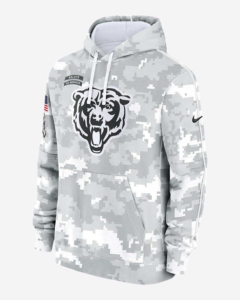 Chicago Bears Salute to Service Primary Edge Club Men s Nike NFL Pullover Hoodie. Nike